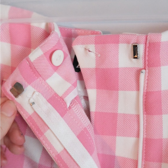 Zara pink and white check dress pants NWOT - Picture 3 of 5